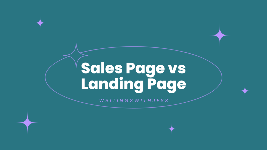 sales page vs landing page copywriter