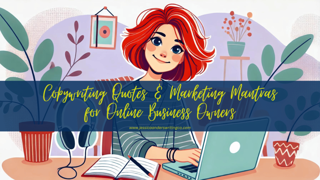 blog banner for copywriting quotes and marketing mantras for online business owners