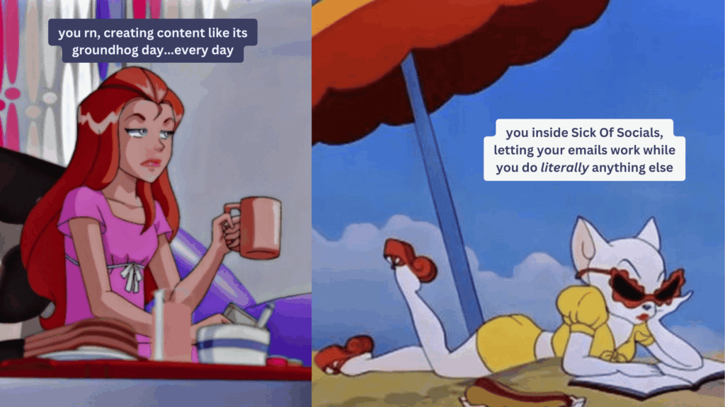 sick of socials before/after meme