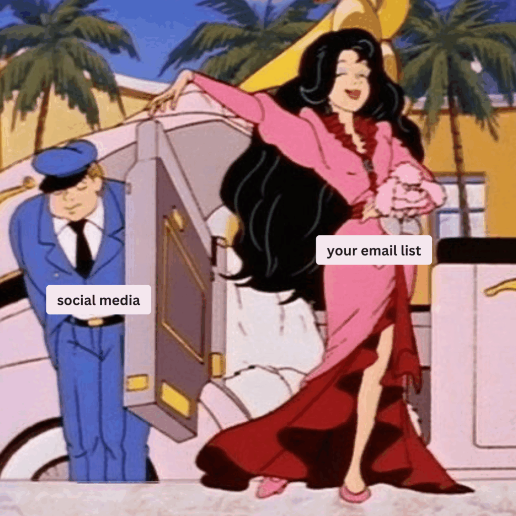 social media vs email list meme